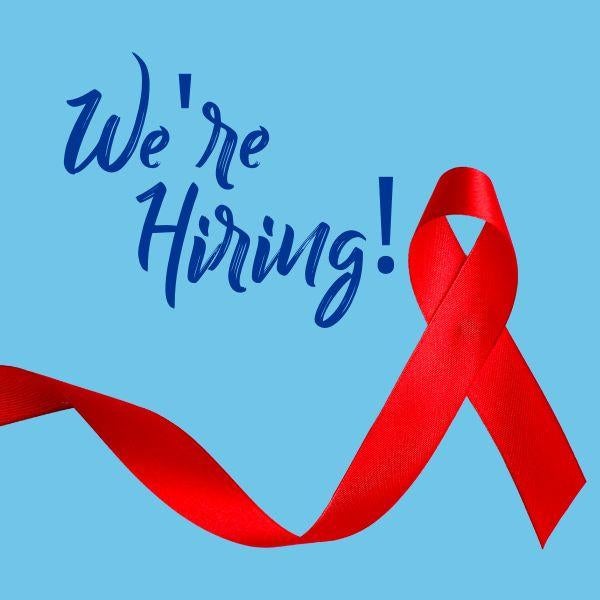 We're Hiring with AIDS ribbon